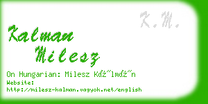 kalman milesz business card